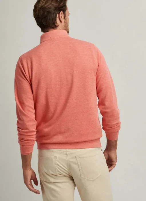 PETER MILLAR CROWN COMFORT PULLOVER SWEATER - GERANIUM