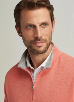 PETER MILLAR CROWN COMFORT PULLOVER SWEATER - GERANIUM