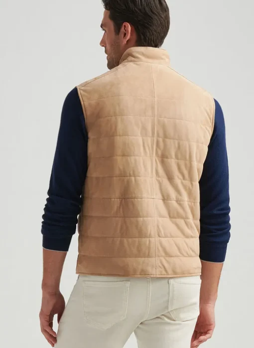 PETER MILLAR FEATHERWEIGHT SUEDE VEST - SAND