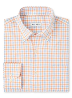 PETER MILLAR GARDNER CROWN LITE COTTON-STRETCH SPORT SHIRT - MORNING BLUE