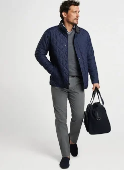 PETER MILLAR QUILTED SUFFOLK COAT - NAVY