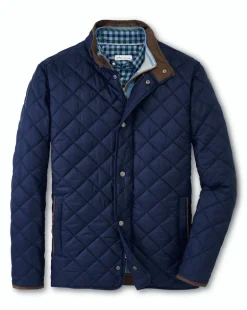 PETER MILLAR QUILTED SUFFOLK COAT - NAVY