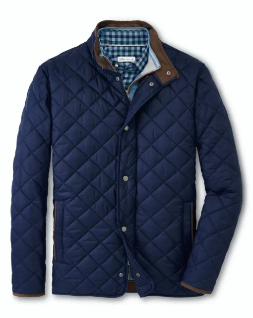 PETER MILLAR QUILTED SUFFOLK COAT - NAVY