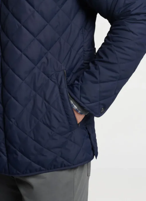PETER MILLAR QUILTED SUFFOLK COAT - NAVY