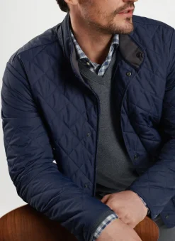 PETER MILLAR QUILTED SUFFOLK COAT - NAVY