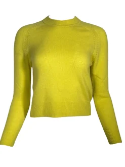 PUROTATTO CASHMERE CREW SWEATER - ACID YELLOW