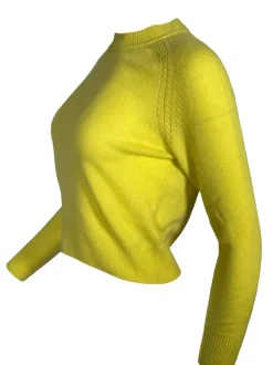 PUROTATTO CASHMERE CREW SWEATER - ACID YELLOW