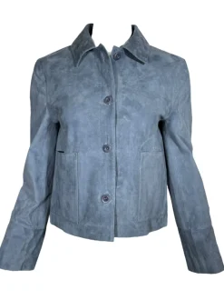PUROTATTO SUEDE JACKET - LIGHT BLUE