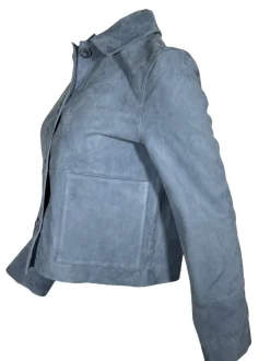 PUROTATTO SUEDE JACKET - LIGHT BLUE