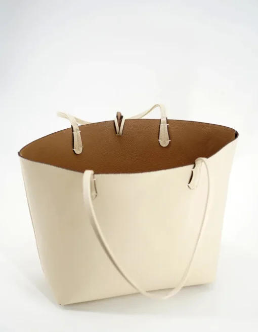 REMI/REID DEPARTURE REVERSIBLE TOTE BAG - CREAM/TAUPE