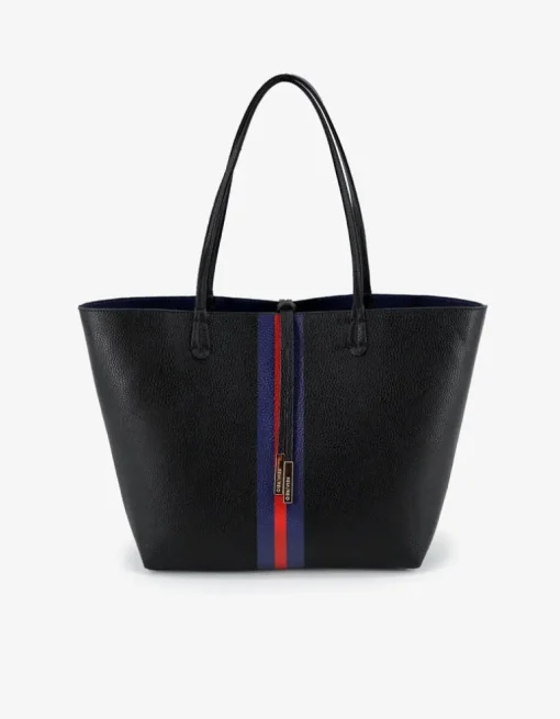 REMI/REID DEPARTURE STRIPE REVERSIBLE TOTE BAG - BLACK/NAVY