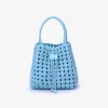 REMI/REID PERRIE BUCKET MINI WOVEN SQUARE BAG - SKY