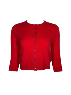 REPEAT CASHMERE CARDIGAN - CHILI