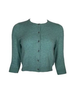 REPEAT CASHMERE CARDIGAN - AQUA