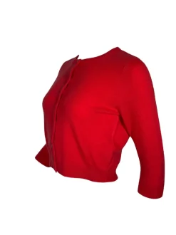 REPEAT CASHMERE CARDIGAN - CHILI