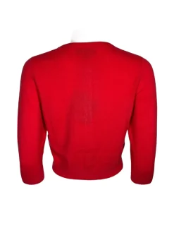 REPEAT CASHMERE CARDIGAN - CHILI