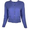 REPEAT CASHMERE FRAYED EDGE CARDIGAN - IRIS