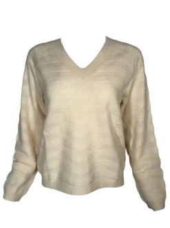 REPEAT CASHMERE V-NECK SWEATER - VANILLA