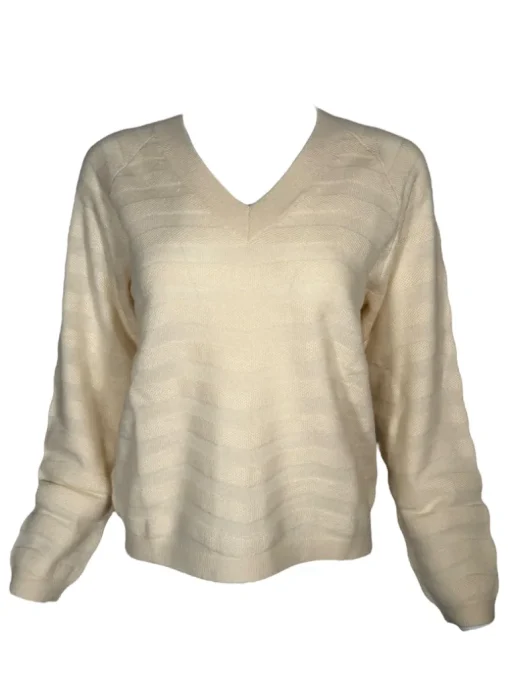 REPEAT CASHMERE V-NECK SWEATER - VANILLA
