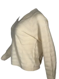 REPEAT CASHMERE V-NECK SWEATER - VANILLA