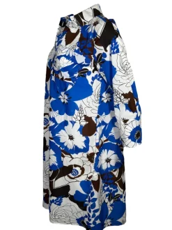 ROBERT FRIEDMAN DRESS - BLUE & BROWN FLORAL