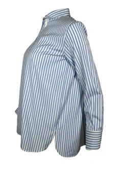 ROSSO 35 BACK PLEATED STRIPED SHIRT - LIGHT BLUE