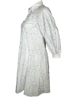 ROSSO 35 FLORAL DRESS - WHITE WITH BLUE
