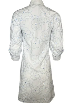 ROSSO 35 FLORAL DRESS - WHITE WITH BLUE