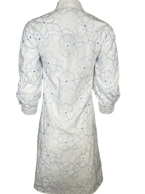 ROSSO 35 FLORAL DRESS - WHITE WITH BLUE