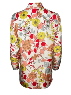 ROSSO 35 SILK FLORAL SHIRT - MULTICOLOR ON WHITE
