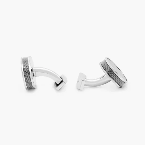 TATEOSSIAN CUFF LINKS - LIGHT GREY PALLADIUM TABLET