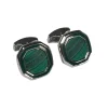 TATEOSSIAN CUFF LINKS - OCTOGON WITH GREEN MALACHITE