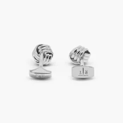 TATEOSSIAN CUFF LINKS - SILVER PALLADIUM PLATED CABLE KNOT
