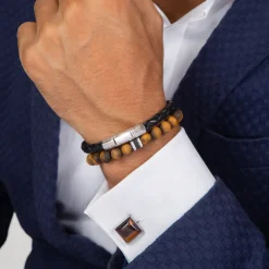 TATEOSSIAN GIZA BEADED BRACELET - BROWN TIGER EYE