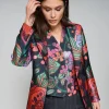 VILAGALLO FLOWER ROCK JACQUARD JACKET - NAVY