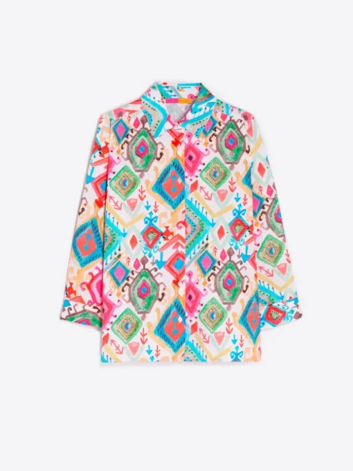 VILAGALLO IKAT WATERCOLOR SHIRT - MULTICOLOR