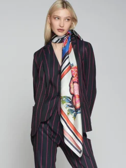 VILAGALLO MAXI FLOWER SILK SCARF - MULTICOLOR
