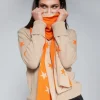 VILAGALLO NEON STARS SCARF - ORANGE & BEIGE