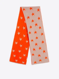VILAGALLO NEON STARS SCARF - ORANGE & BEIGE