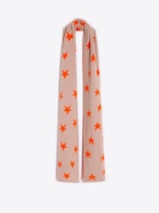 VILAGALLO NEON STARS SCARF - ORANGE & BEIGE