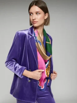 VILAGALLO TIGERS AND VASES SILK SCARF - MULTICOLOR