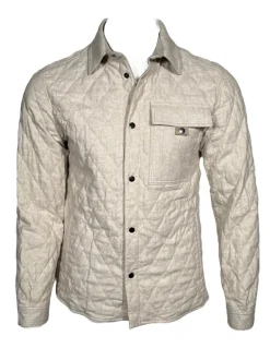 WATERVILLE QUILTED TWILL SHIRT JACKET - BEIGE