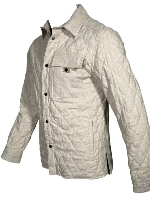 WATERVILLE QUILTED TWILL SHIRT JACKET - BEIGE
