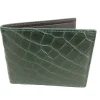 W.KLEINBERG ALLIGATOR BIFOLD WALLET - MATTE FOREST GREEN