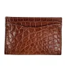 W.KLEINBERG ALLIGATOR FLAT CARD CASE - CIGAR