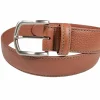 W.KLEINGBERG BELT - COGNAC WITH EMERALD STITCHING