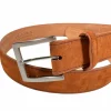W.KLEINGBERG BELT - SCOTCH WITH NAVY STITCHING