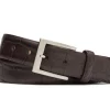 W.KLEINGBERG MATTE AMERICAN ALLIGATOR BELT - CHOCOLATE