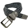 W.KLEINGBERG WOVEN STRETCH BELT - DENIM MIX