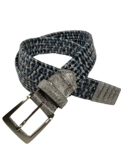W.KLEINGBERG WOVEN STRETCH BELT - DENIM MIX